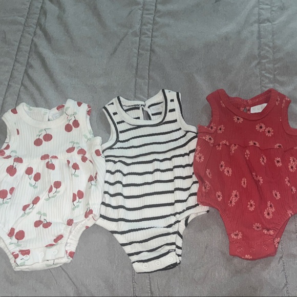 Rachel Zoe Cherry, Striped, and Floral Bodysuit Trio - Picture 1 of 4